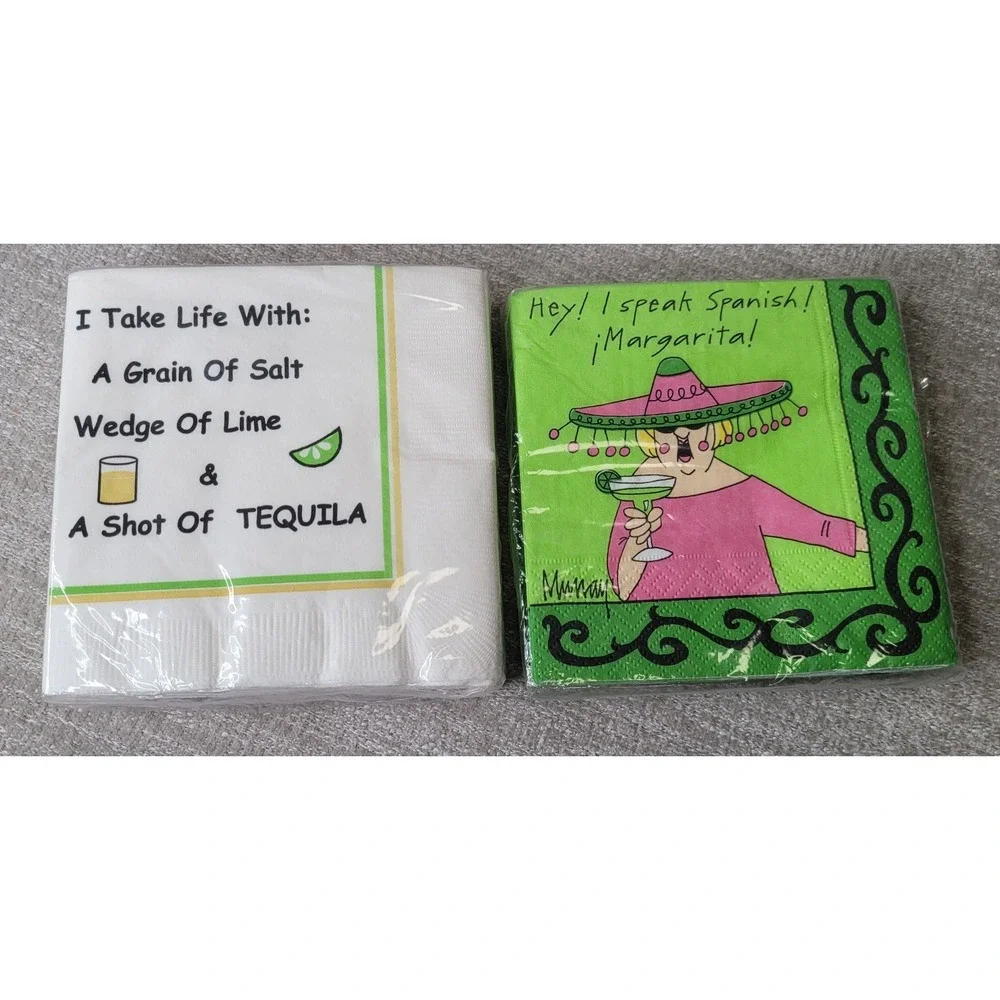 Taco Dish‎ Towels & Margarita Napkins Set Funny Kitchen Decor Party Lot - NEW